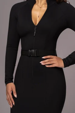 JLUXLABEL Black Movement Mock Maxi Dress