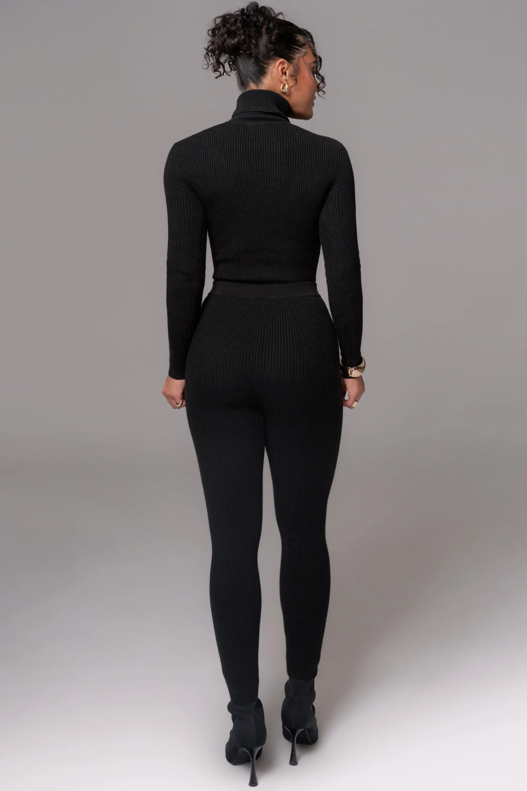 JLUXLABEL Black Naaya Ribbed Leggings