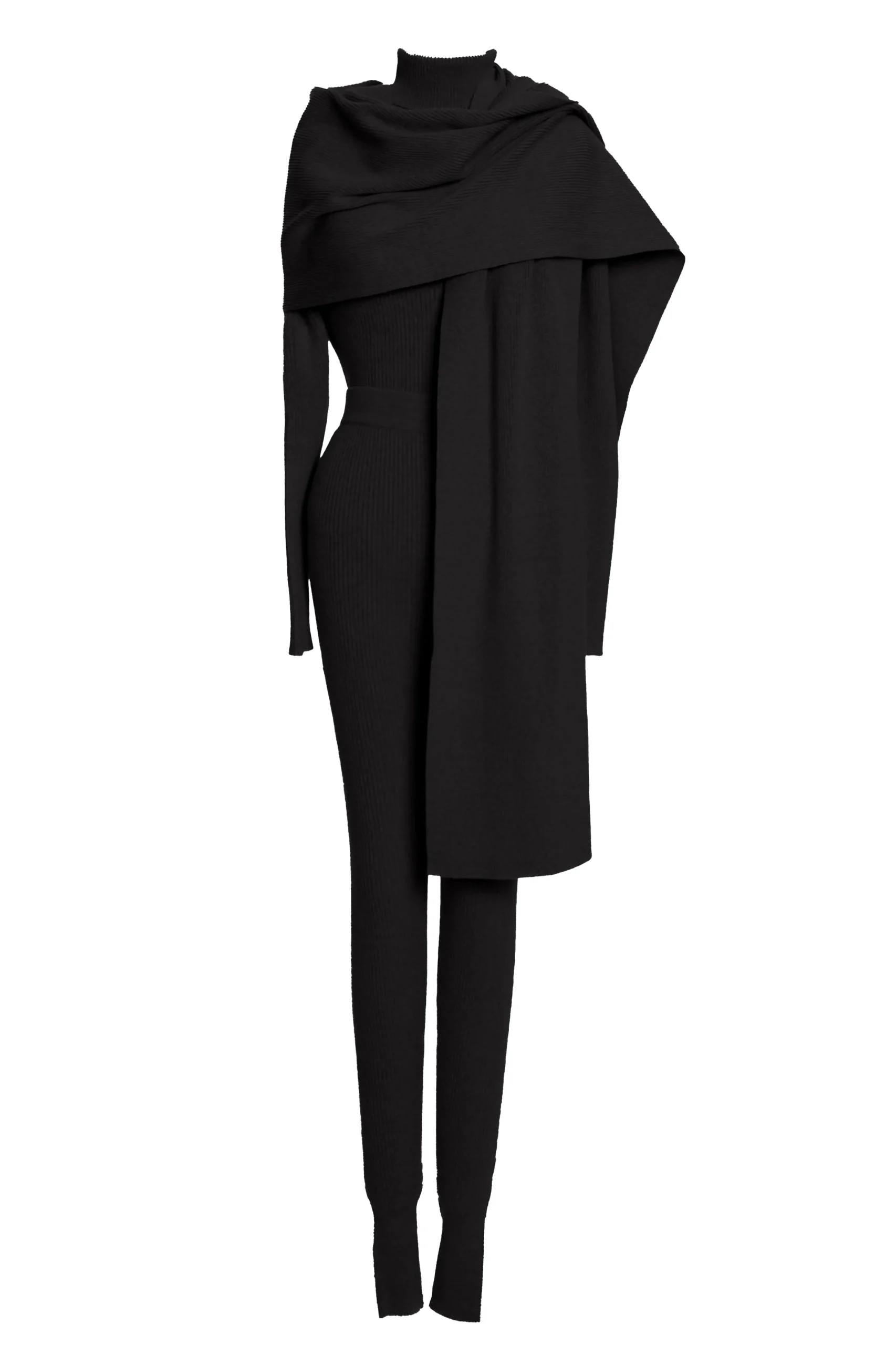 JLUXLABEL Black Naaya Ribbed Leggings