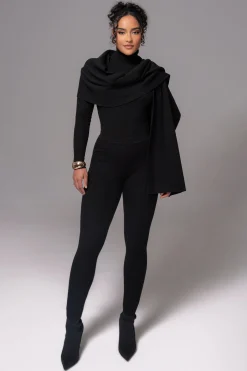 JLUXLABEL Black Naaya Ribbed Leggings
