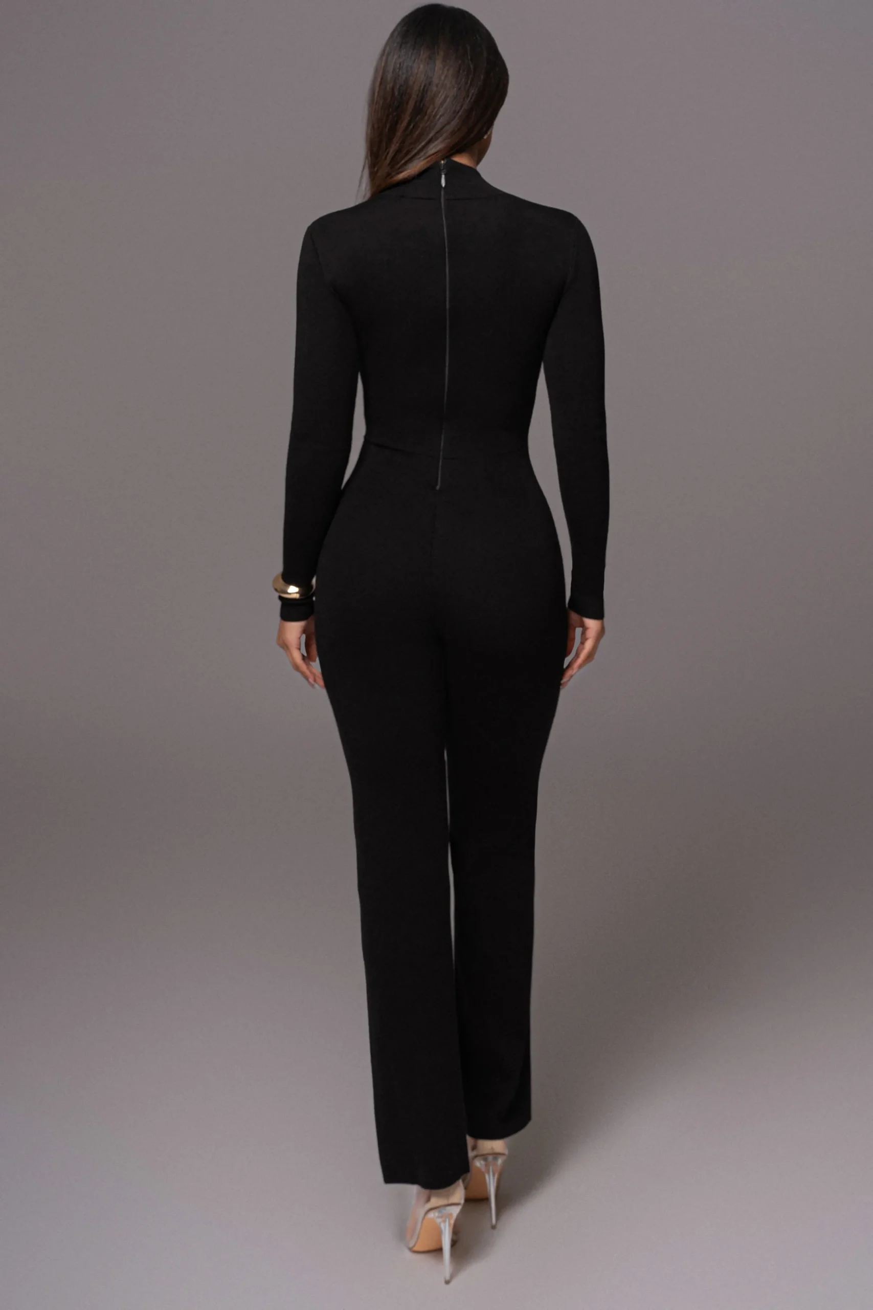 JLUXLABEL Black Noel Sweater Knit Jumpsuit