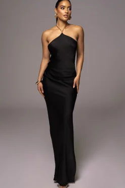 JLUXLABEL Black Novara Halter Maxi Dress