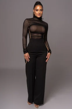 JLUXLABEL Black Novena Woven Pants