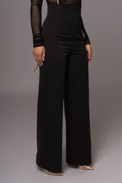 JLUXLABEL Black Novena Woven Pants