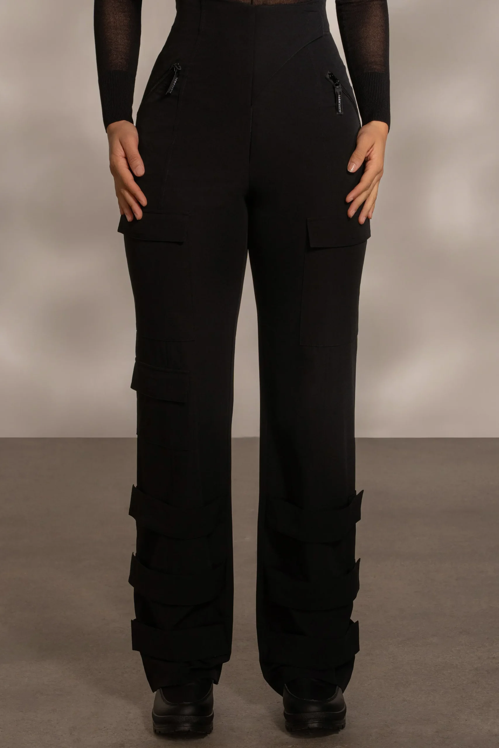 JLUXLABEL Black Nyah Nylon Utility Pants