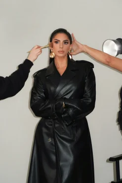 JLUXLABEL Black Odin Faux Leather Coat