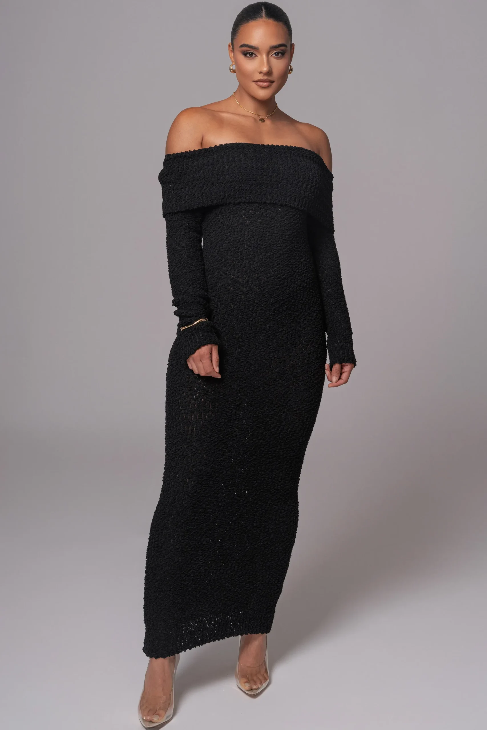 JLUXLABEL Black Olivea Knit Maxi Dress