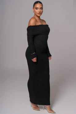 JLUXLABEL Black Olivea Knit Maxi Dress