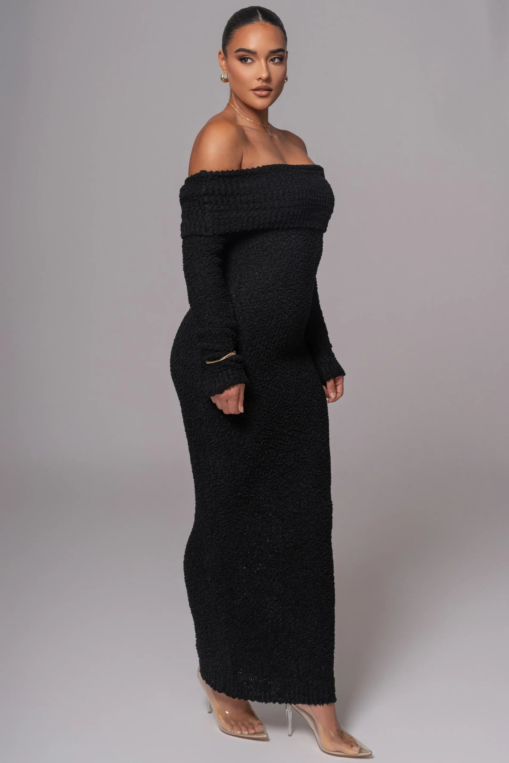 JLUXLABEL Black Olivea Knit Maxi Dress