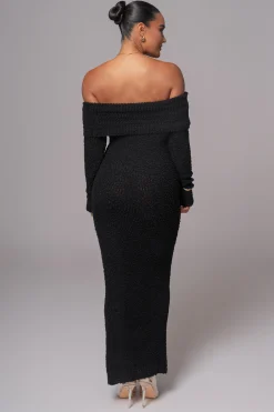 JLUXLABEL Black Olivea Knit Maxi Dress