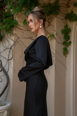 JLUXLABEL Black One And Only Satin Dress