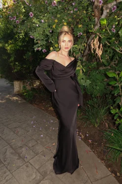 JLUXLABEL Black One And Only Satin Dress