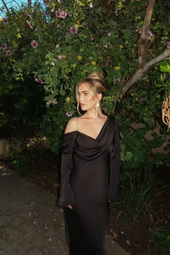 JLUXLABEL Black One And Only Satin Dress