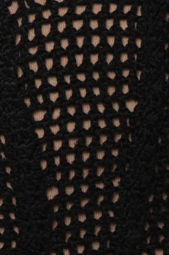 JLUXLABEL Black Pacific Tides Crochet Maxi Dress