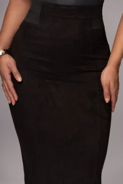 JLUXLABEL Black Phoenix Suede Skirt