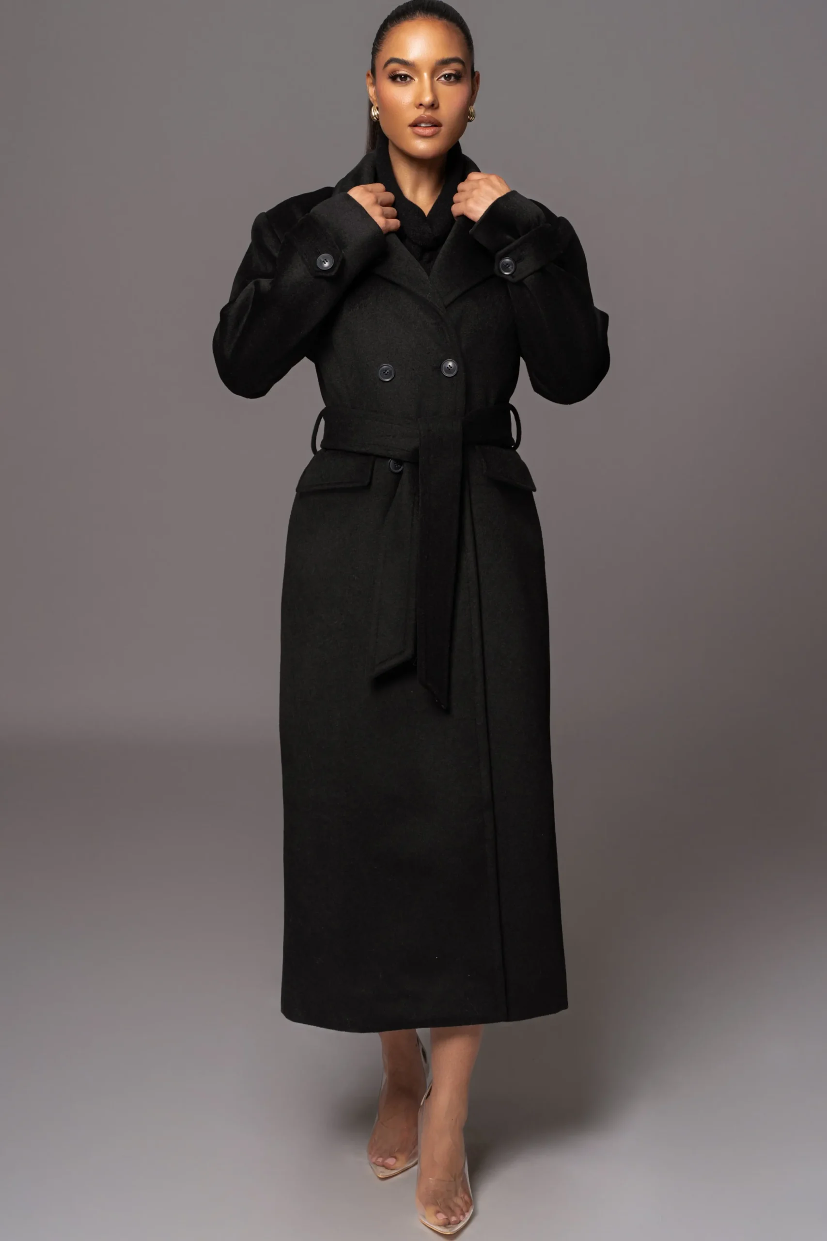 JLUXLABEL Black Rain Or Shine Longline Coat