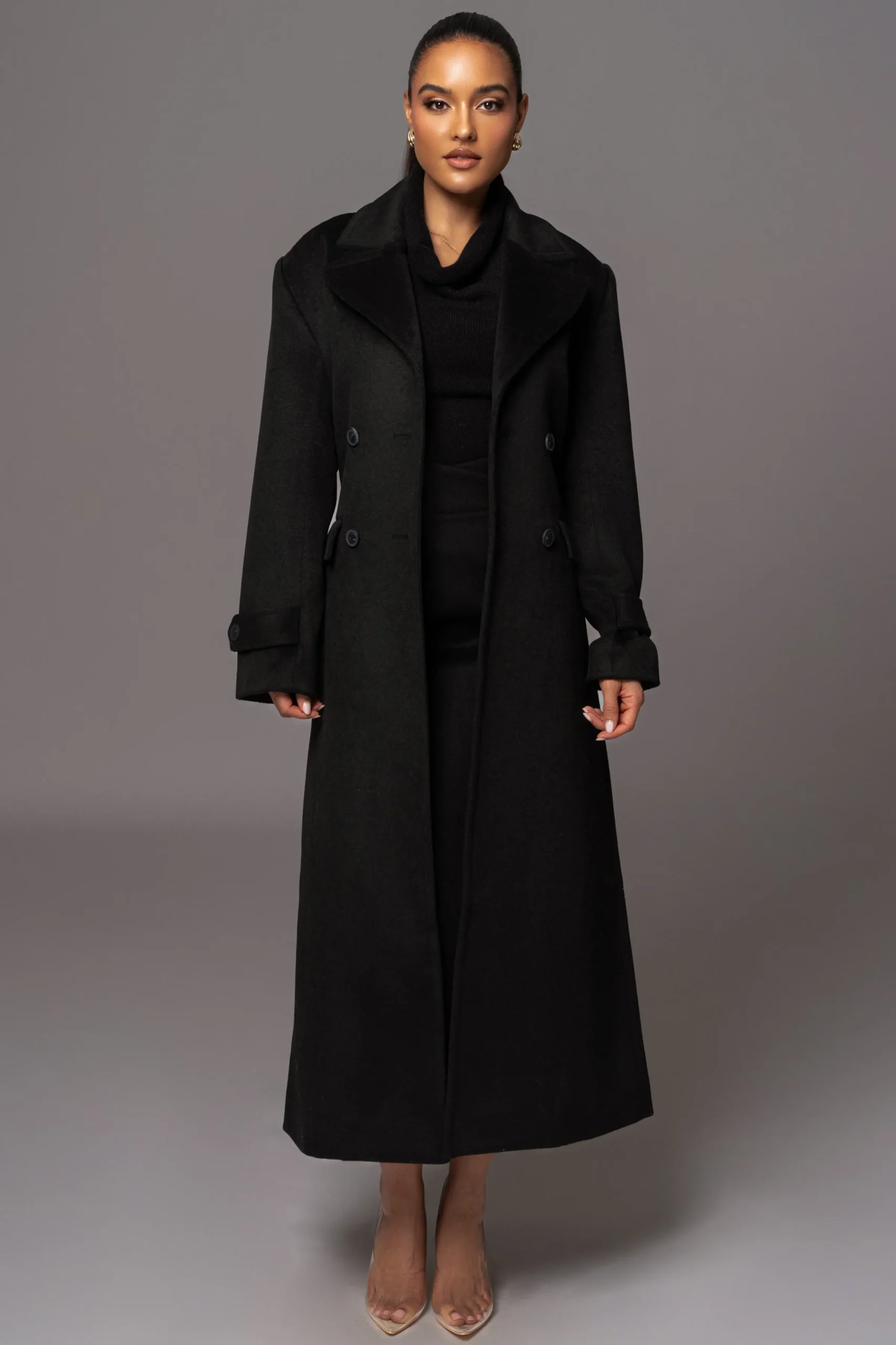 JLUXLABEL Black Rain Or Shine Longline Coat