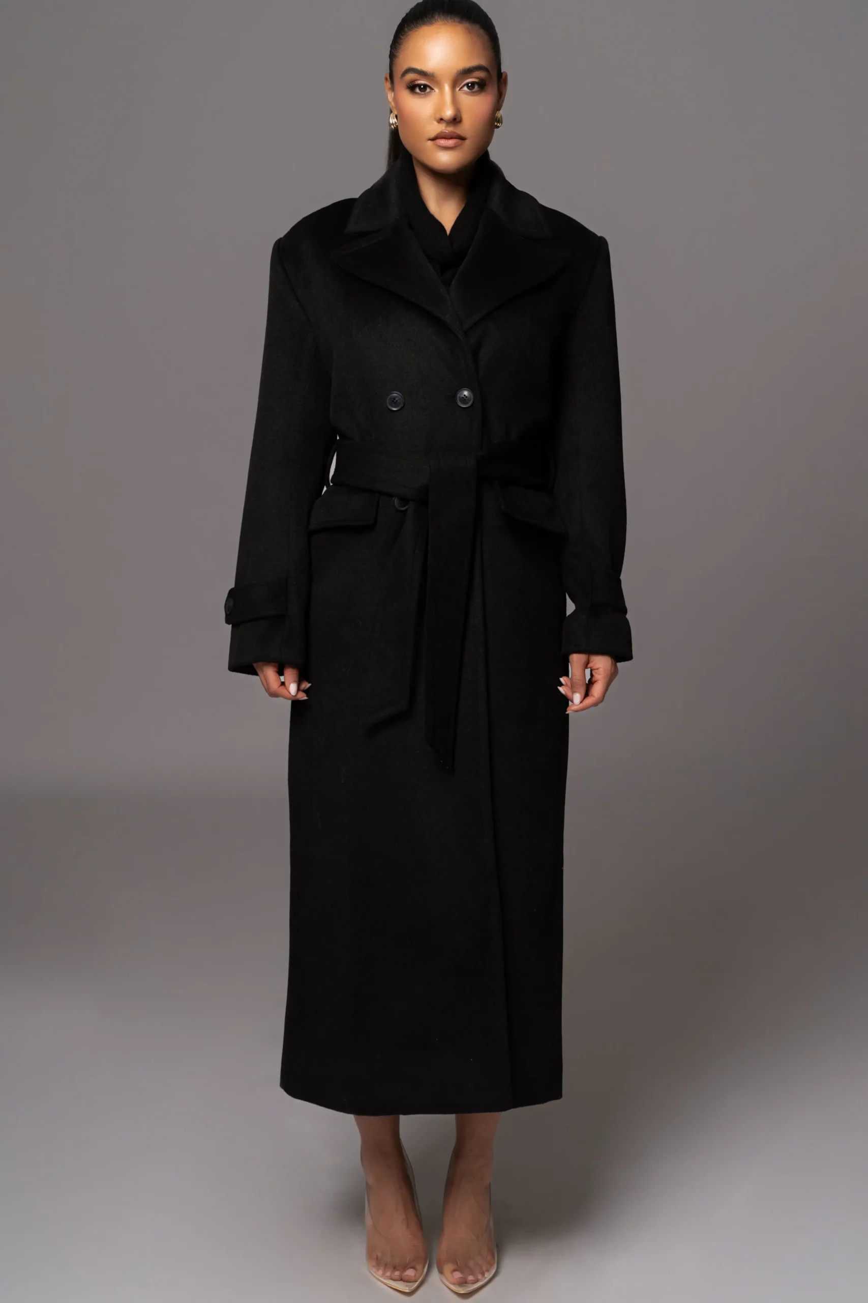 JLUXLABEL Black Rain Or Shine Longline Coat