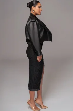 JLUXLABEL Black Raja Faux Leather Jacket