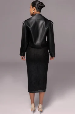 JLUXLABEL Black Raja Faux Leather Jacket