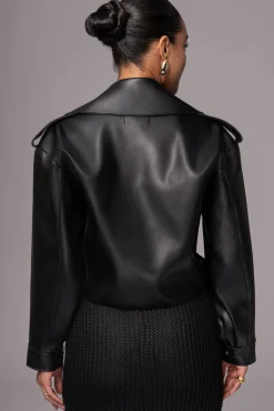 JLUXLABEL Black Raja Faux Leather Jacket