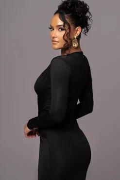 JLUXLABEL Black Rowan Plunge Maxi Dress