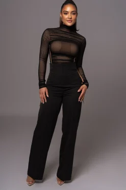 JLUXLABEL Black Santiana Turtleneck Top