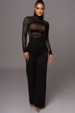 JLUXLABEL Black Santiana Turtleneck Top