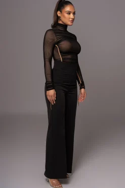JLUXLABEL Black Santiana Turtleneck Top