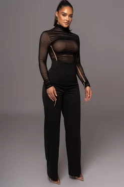 JLUXLABEL Black Santiana Turtleneck Top
