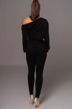 JLUXLABEL Black Sedona Knit Pant Set