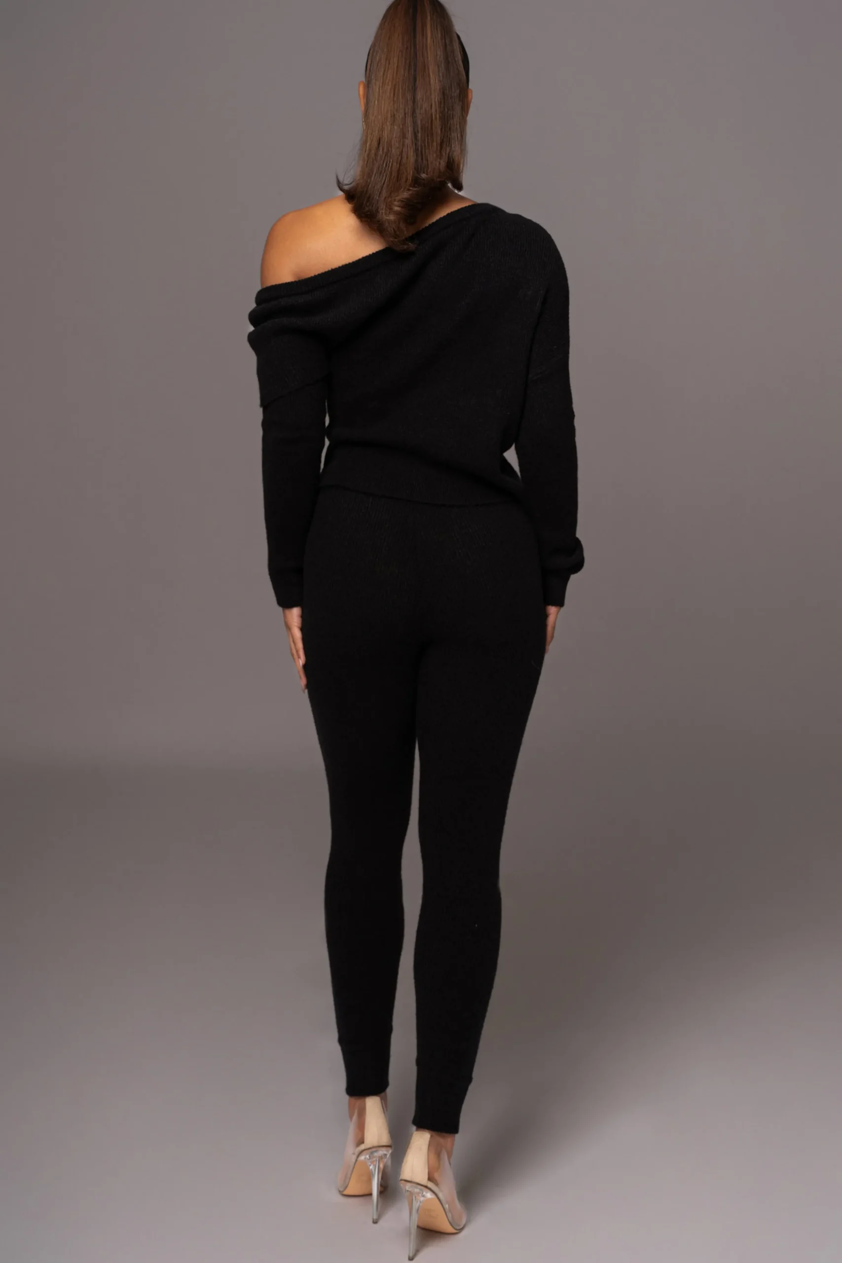 JLUXLABEL Black Sedona Knit Pant Set