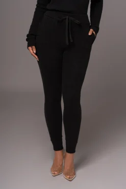 JLUXLABEL Black Sedona Knit Pant Set