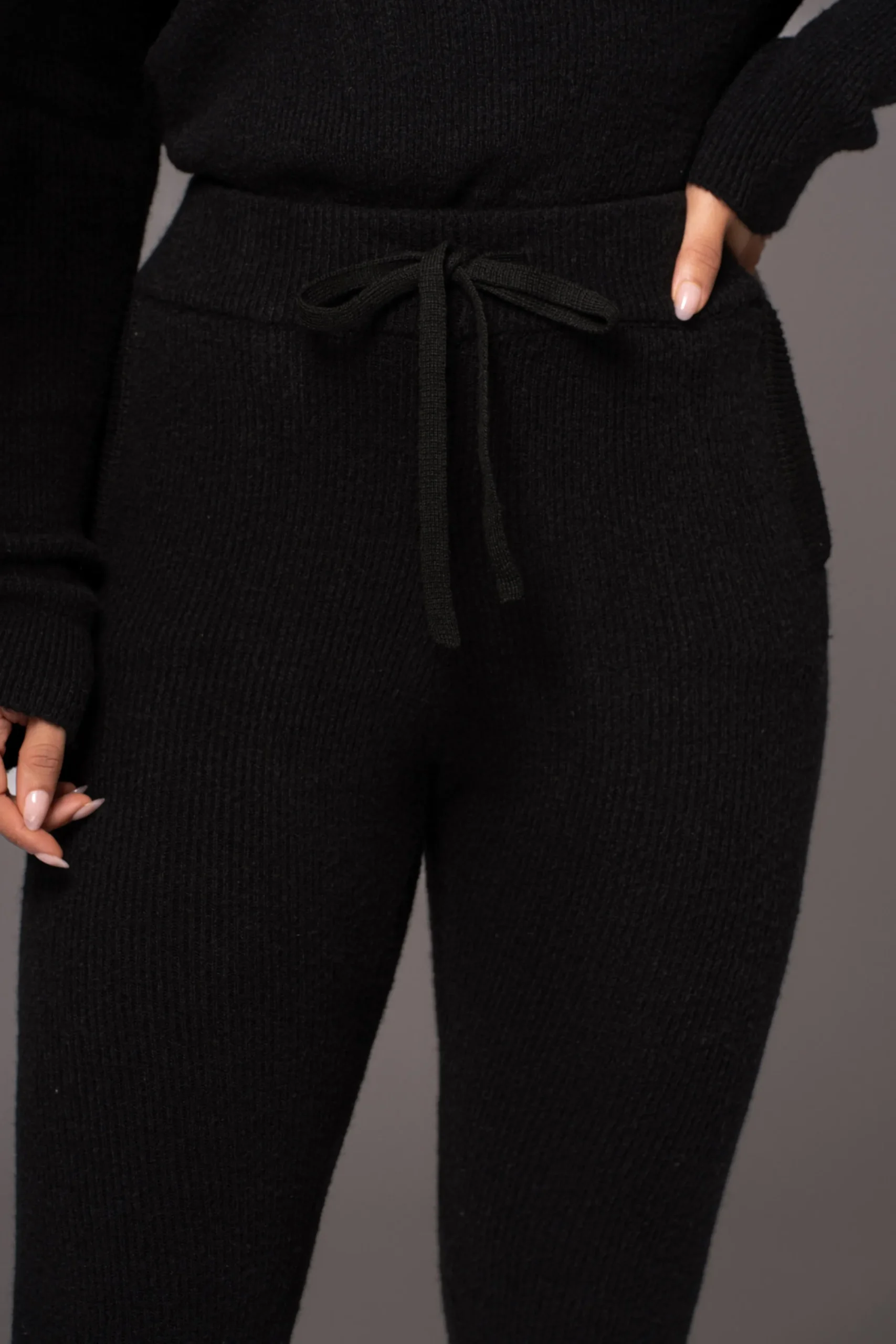 JLUXLABEL Black Sedona Knit Pant Set