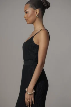 JLUXLABEL Black Serena Ribbed Skirt Set
