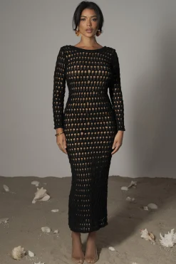 JLUXLABEL Black Serene Wonders Crochet Dress