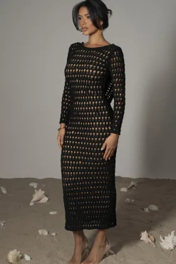 JLUXLABEL Black Serene Wonders Crochet Dress