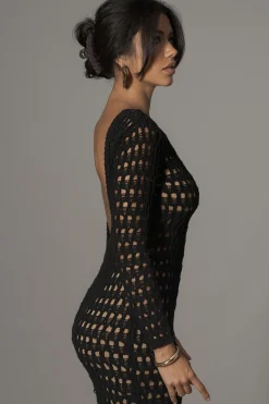 JLUXLABEL Black Serene Wonders Crochet Dress