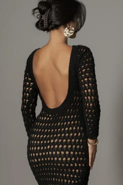 JLUXLABEL Black Serene Wonders Crochet Dress