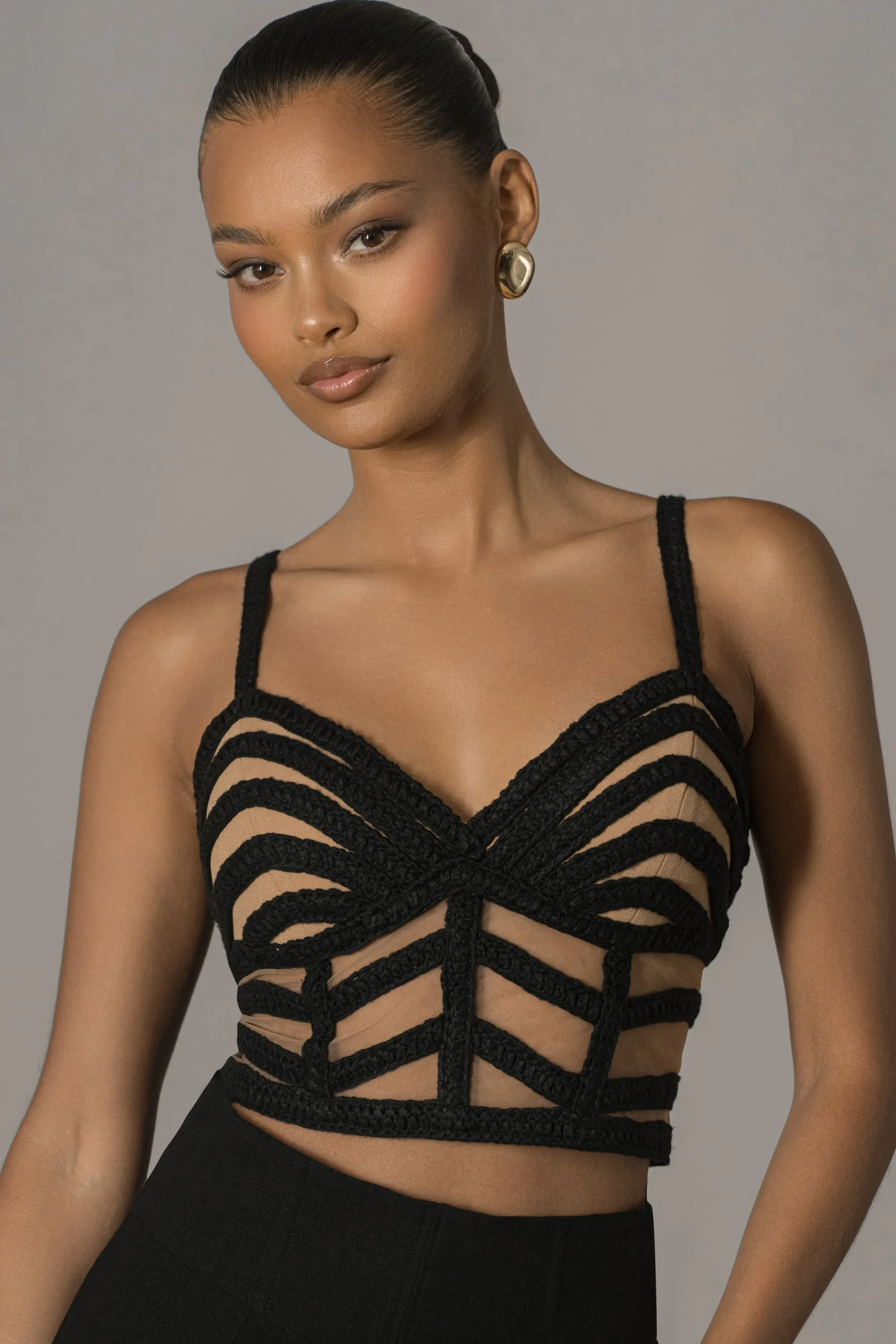 JLUXLABEL Black Serenity Bay Top