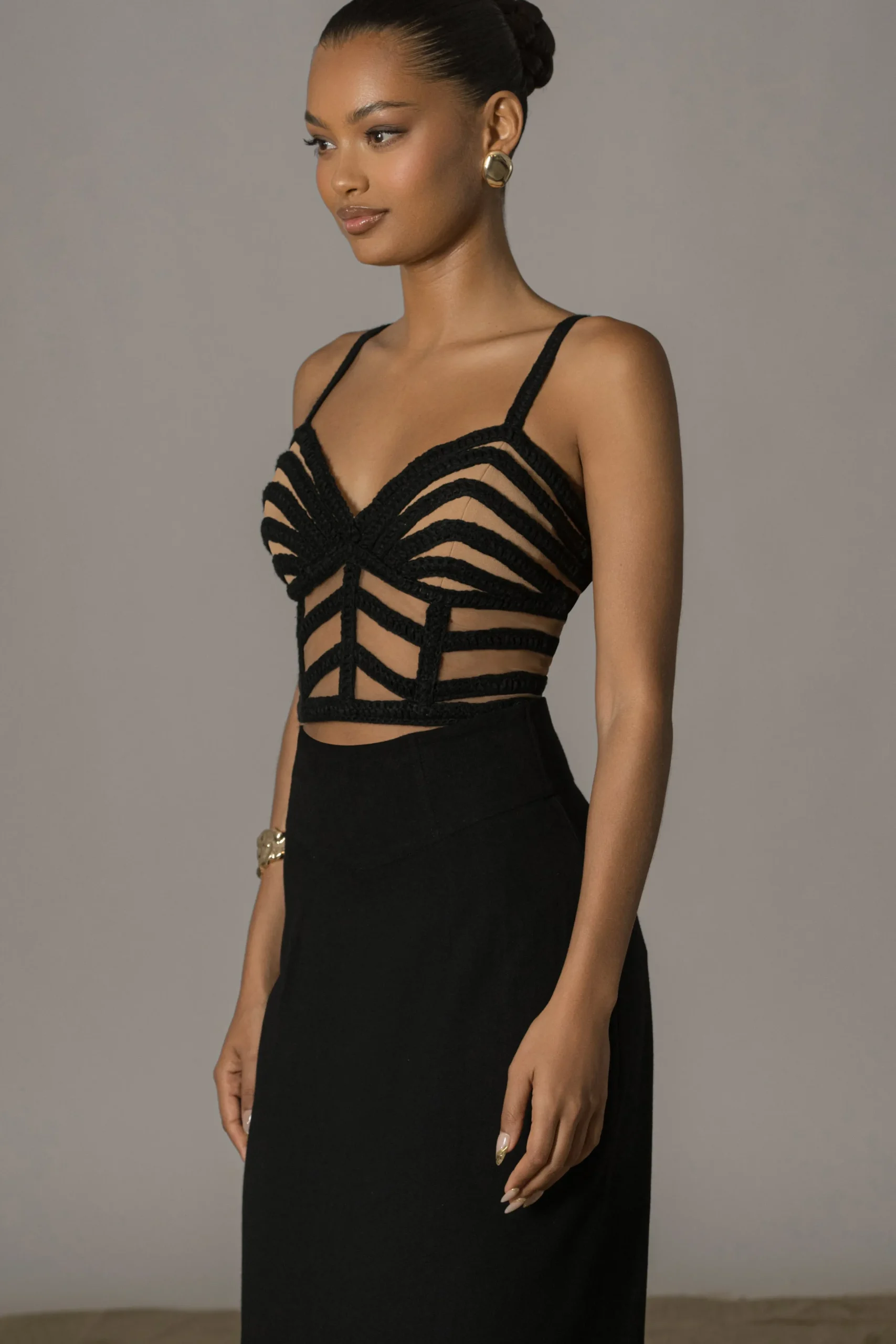 JLUXLABEL Black Serenity Bay Top