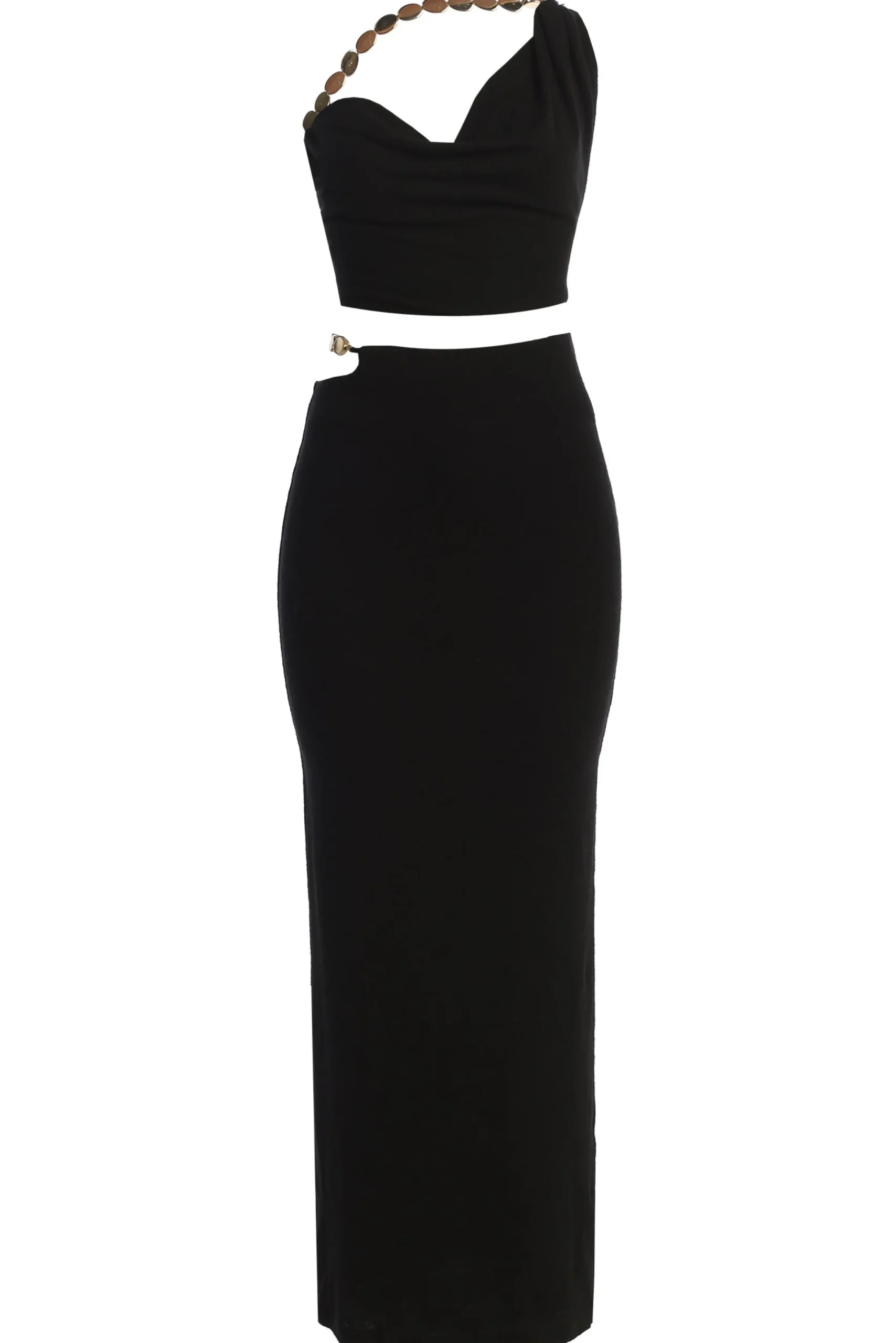 JLUXLABEL Black Skye Knit Skirt Set