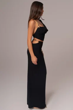JLUXLABEL Black Skye Knit Skirt Set