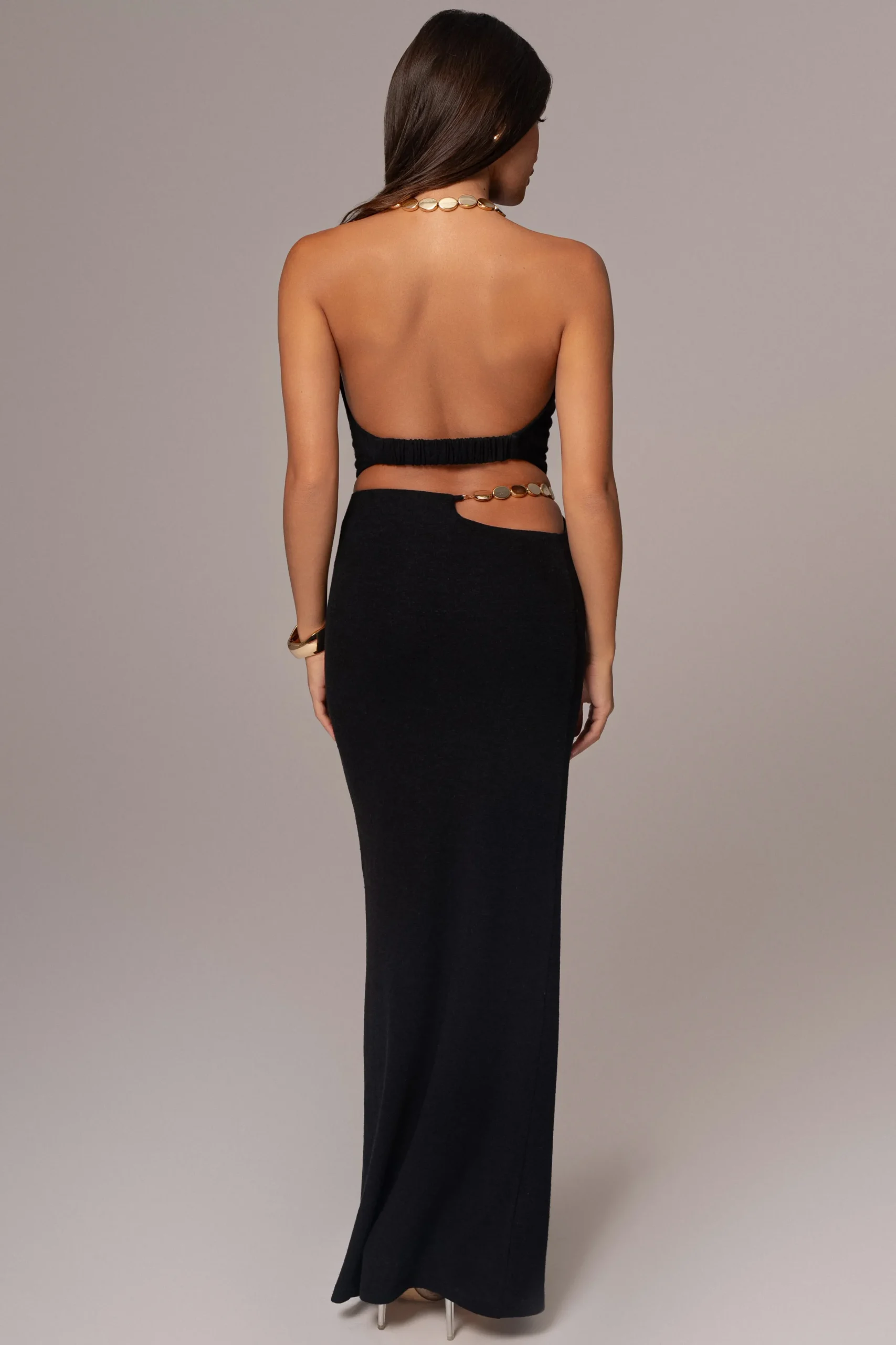 JLUXLABEL Black Skye Knit Skirt Set