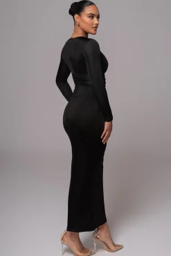 JLUXLABEL Black Soiree Cutout Maxi Dress