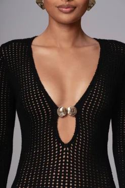 JLUXLABEL Black Sol Sweater Knit Dress
