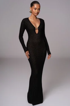 JLUXLABEL Black Sol Sweater Knit Dress