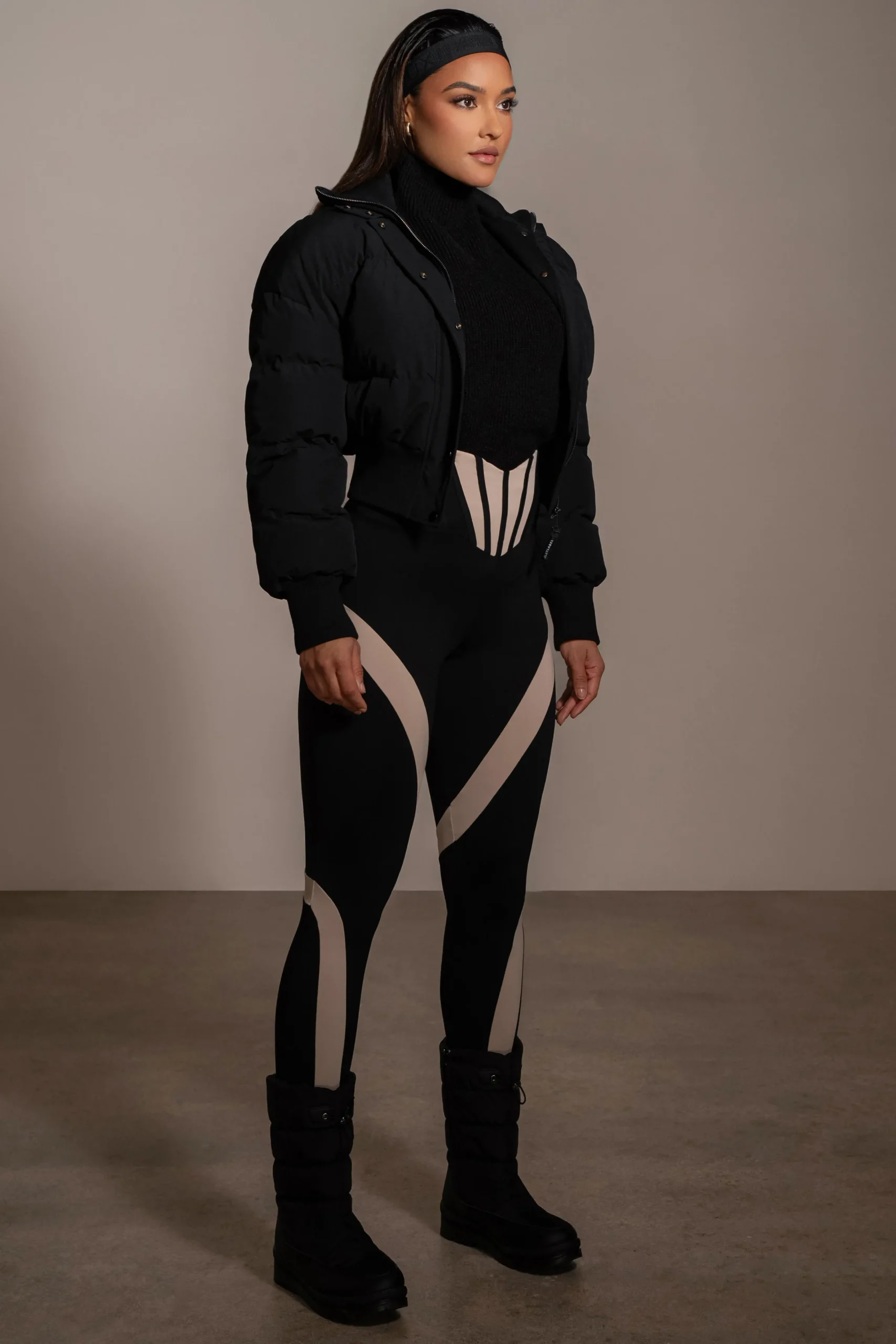 JLUXLABEL Black Stassie Ribbed Jacket