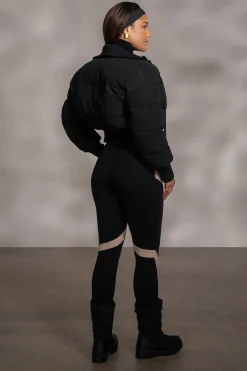 JLUXLABEL Black Stassie Ribbed Jacket