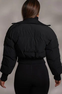 JLUXLABEL Black Stassie Ribbed Jacket
